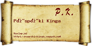 Püspöki Kinga névjegykártya